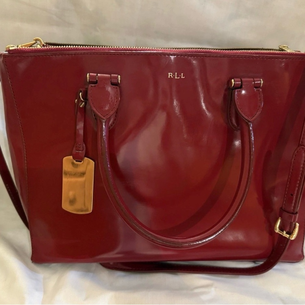 Polo by Ralph Lauren Burgundy Leather Tote